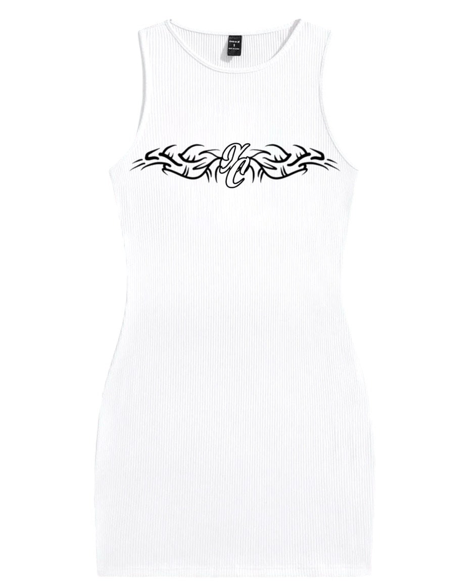 WHITE XELA CARTEL TANK DRESS